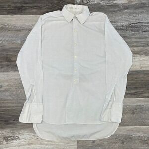 Burberry London White Blue Striped 16 / L French Cuff Dress Shirt VTG Long Back